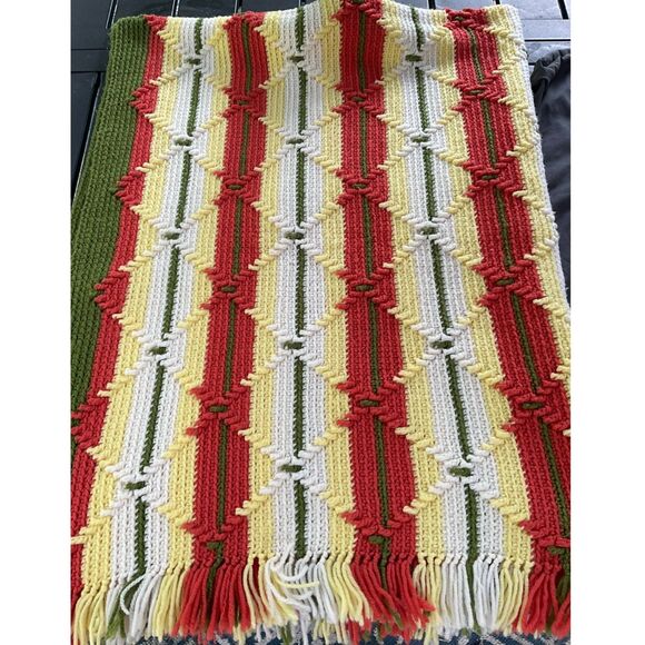 Homemade Afghan with Fringe - Picture 2 of 5